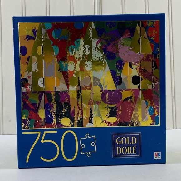 750 Piece Jigsaw Puzzle Art Gold Dore Abstract Triangles 2019 - New Never Opened - Picture 2 of 9